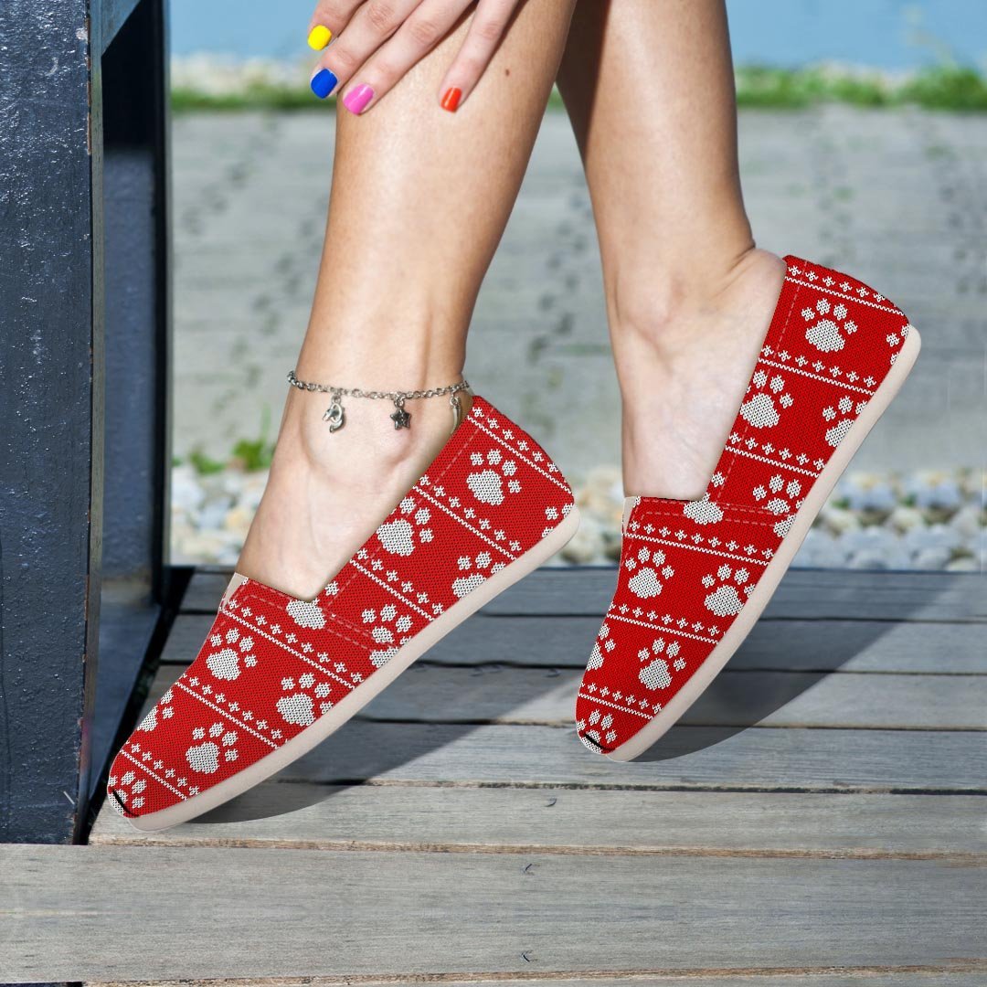 Ugly Christmas Paw Canvas Shoes-grizzshop