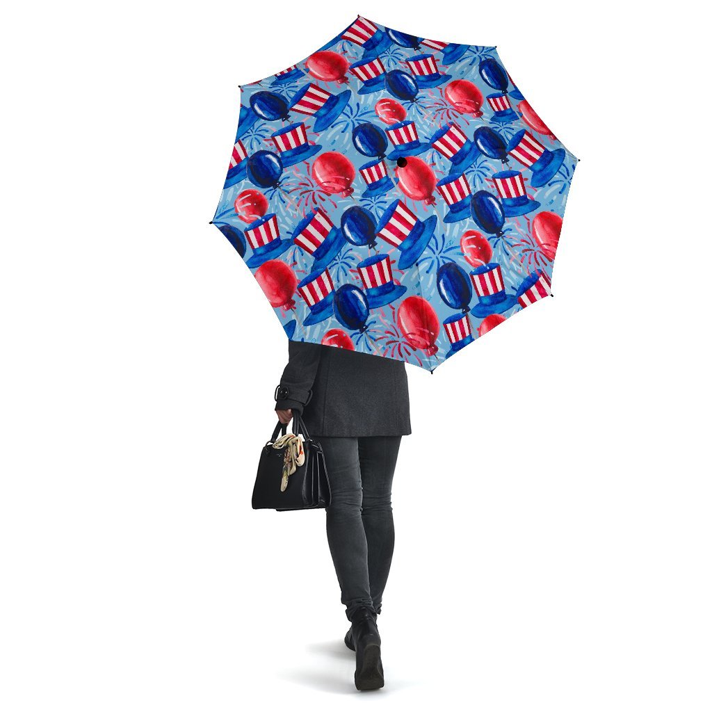 Uncle Sam Balloon Pattern Print Automatic Foldable Umbrella-grizzshop