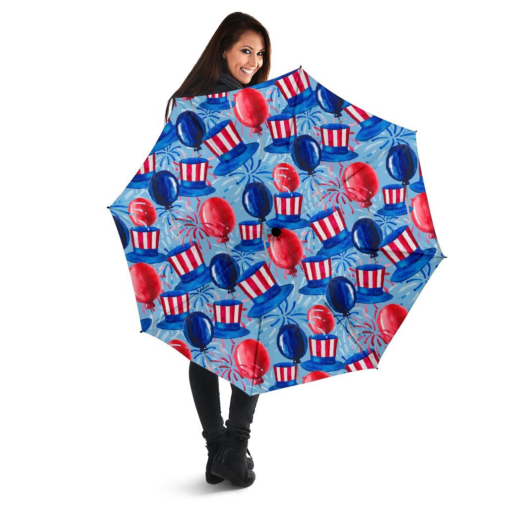 Uncle Sam Balloon Pattern Print Automatic Foldable Umbrella-grizzshop