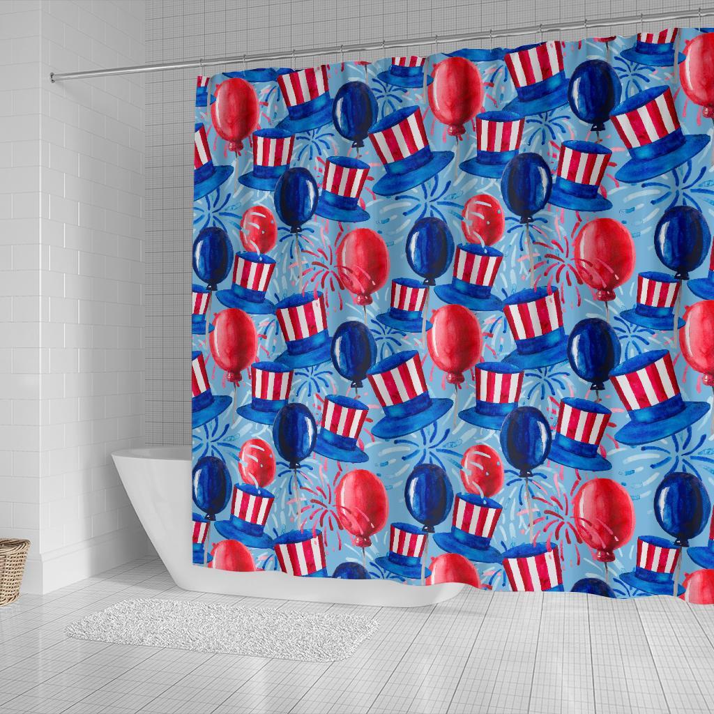 Uncle Sam Balloon Pattern Print Bathroom Shower Curtain-grizzshop