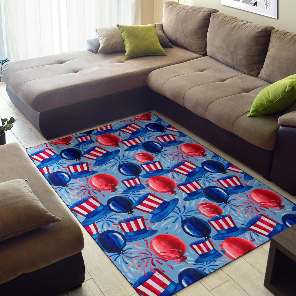 Uncle Sam Balloon Pattern Print Floor Mat-grizzshop