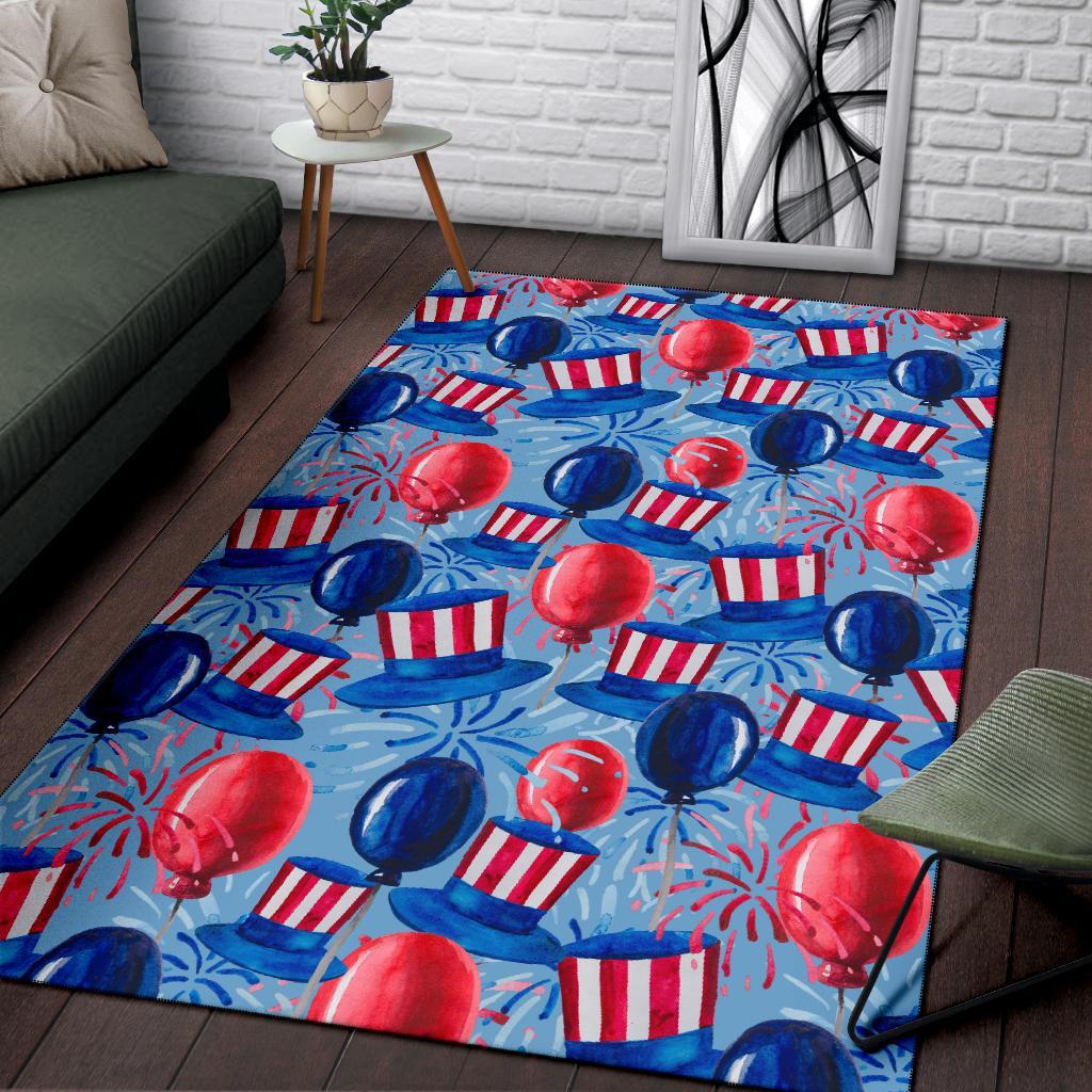 Uncle Sam Balloon Pattern Print Floor Mat-grizzshop