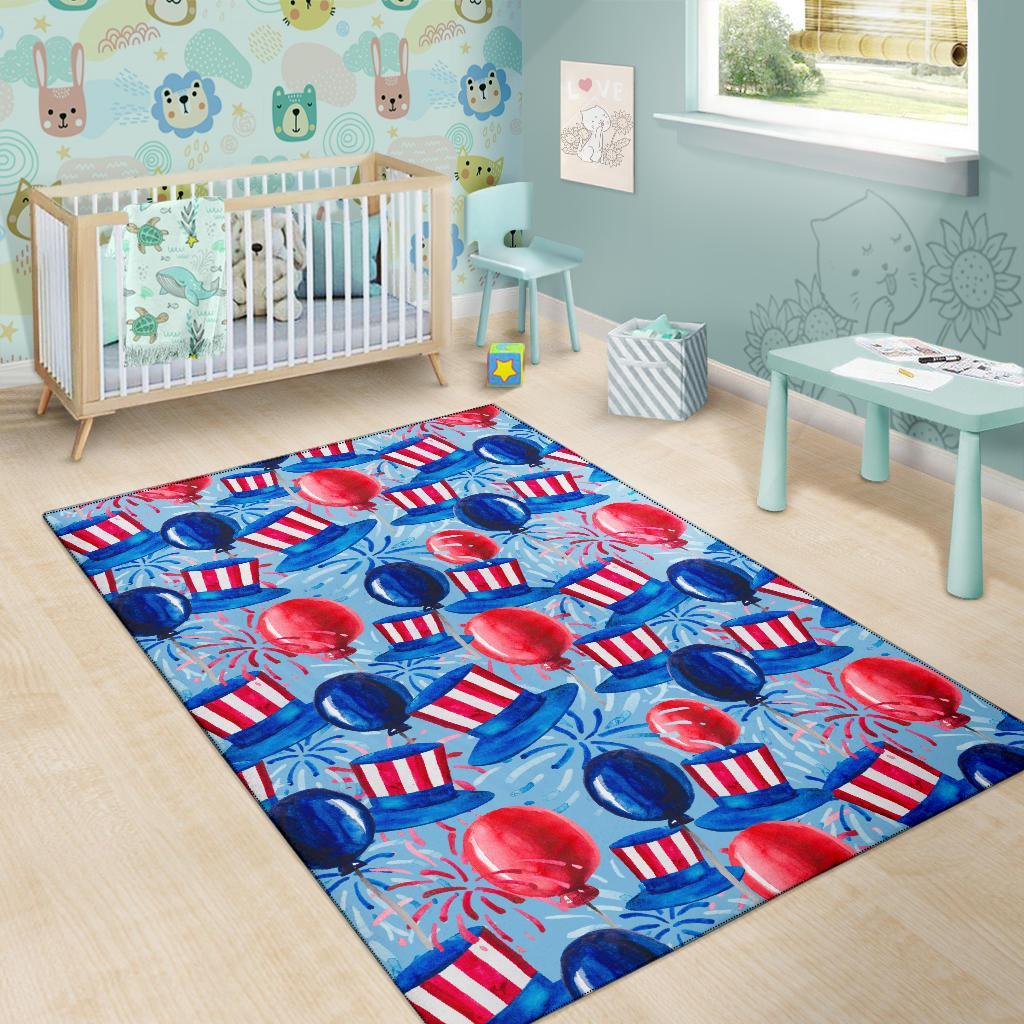 Uncle Sam Balloon Pattern Print Floor Mat-grizzshop