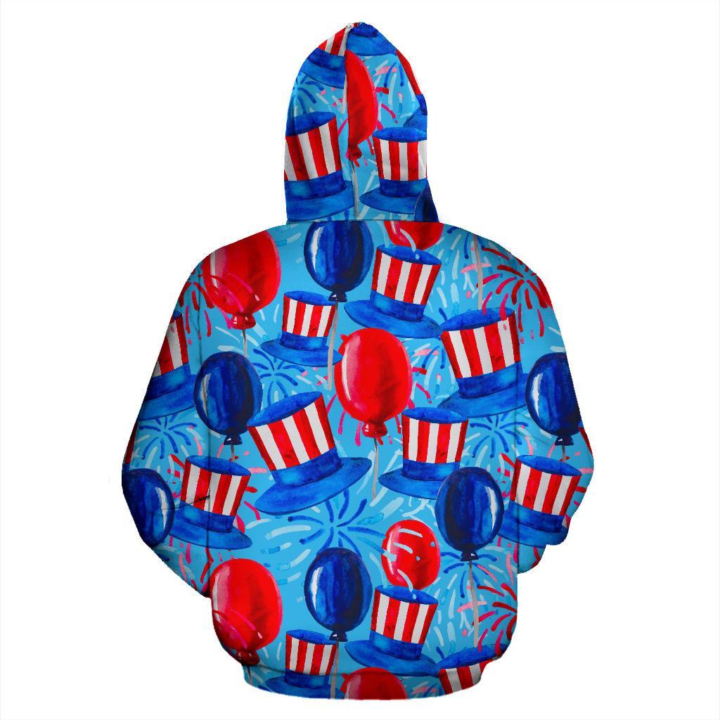 Uncle Sam Balloon Pattern Print Men Women Pullover Hoodie-grizzshop