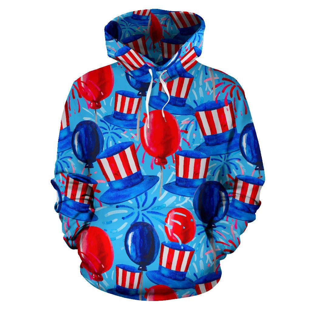 Uncle Sam Balloon Pattern Print Men Women Pullover Hoodie-grizzshop