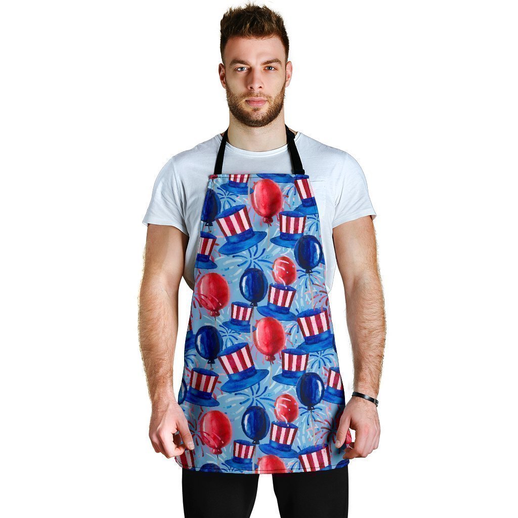 Uncle Sam Balloon Pattern Print Men's Apron-grizzshop