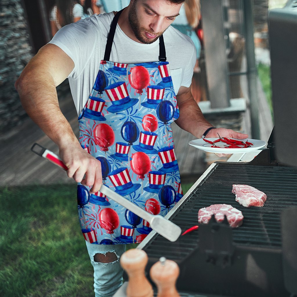 Uncle Sam Balloon Pattern Print Men's Apron-grizzshop