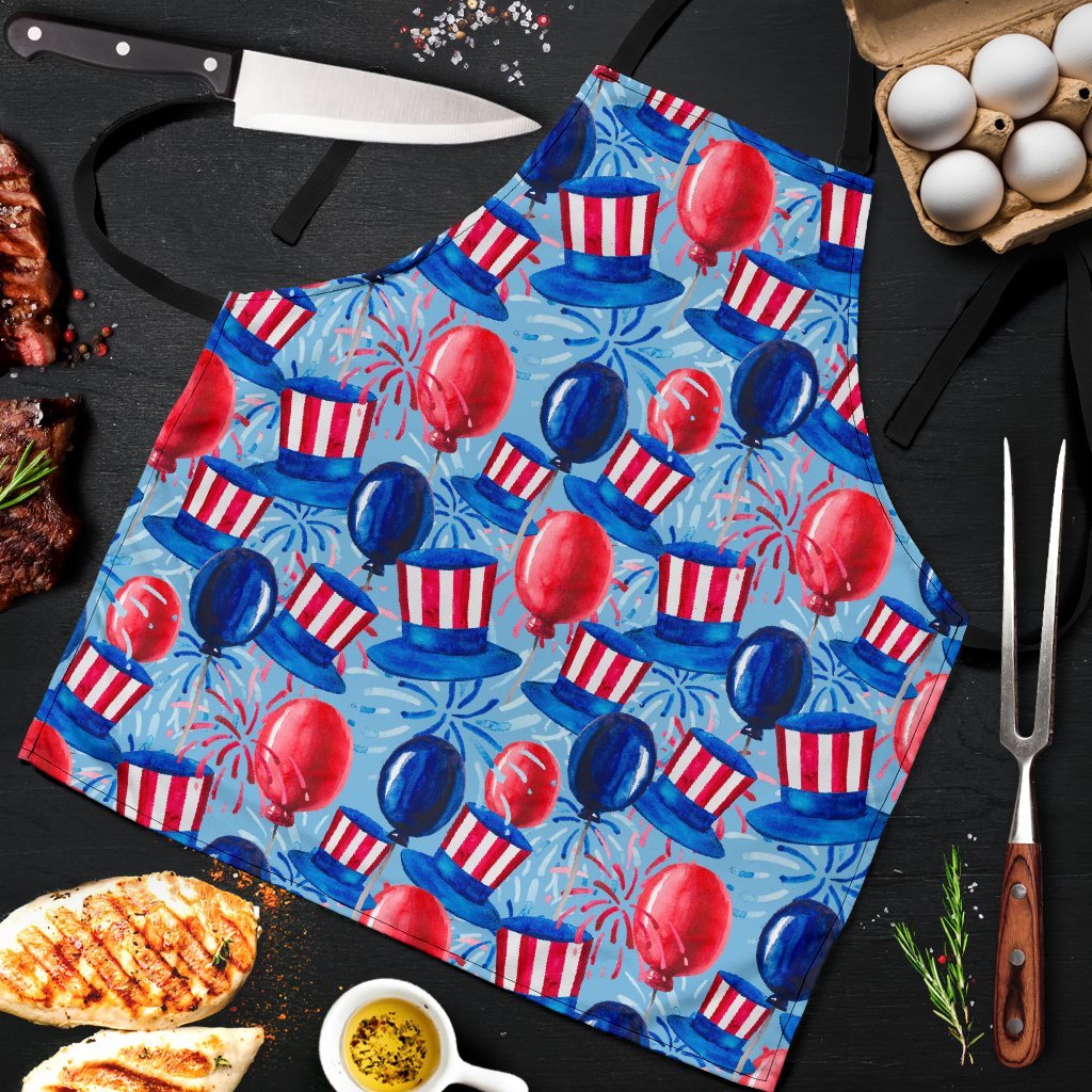 Uncle Sam Balloon Pattern Print Men's Apron-grizzshop