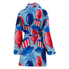 Uncle Sam Balloon Pattern Print Women Long Robe-grizzshop