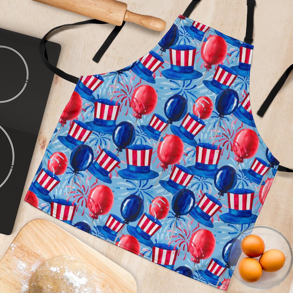 Uncle Sam Balloon Pattern Print Women's Apron-grizzshop