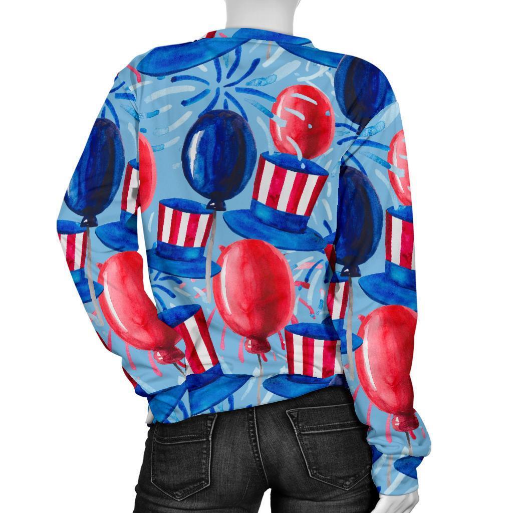 Uncle Sam Balloon Pattern Print Women's Sweatshirt-grizzshop