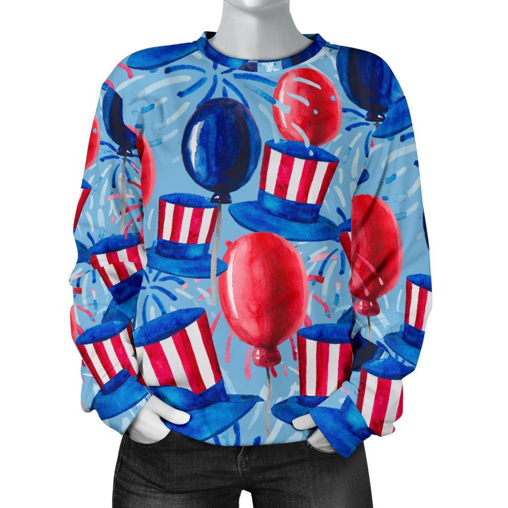 Uncle Sam Balloon Pattern Print Women's Sweatshirt-grizzshop