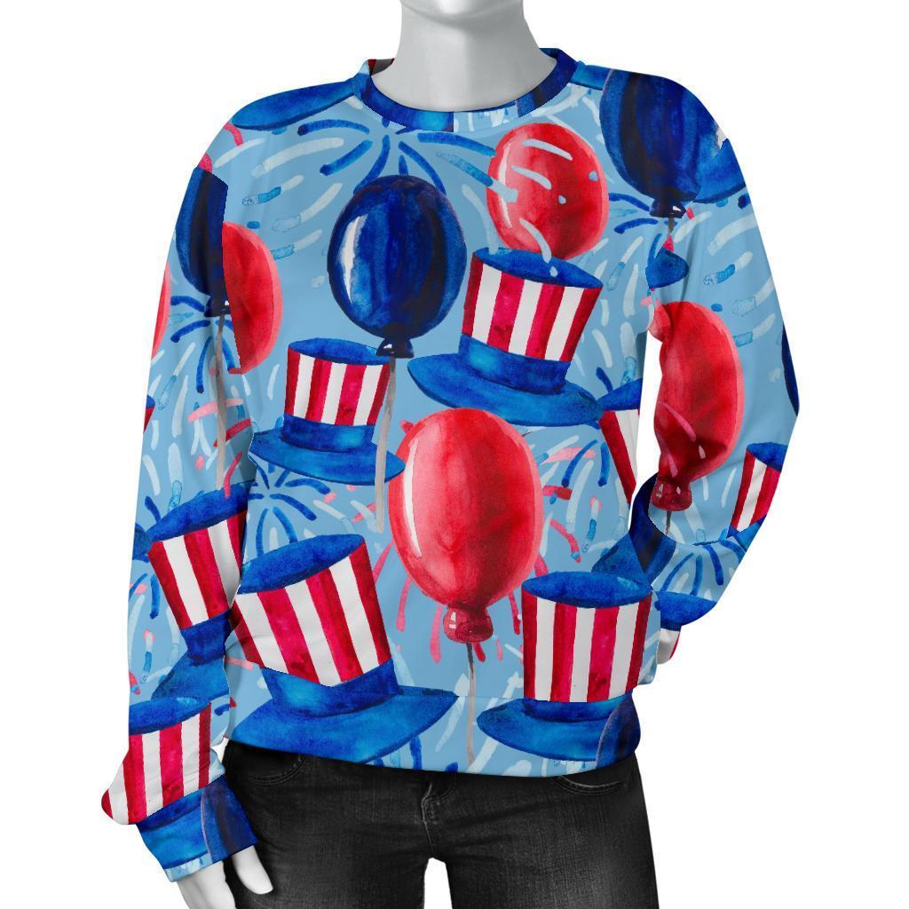 Uncle Sam Balloon Pattern Print Women's Sweatshirt-grizzshop