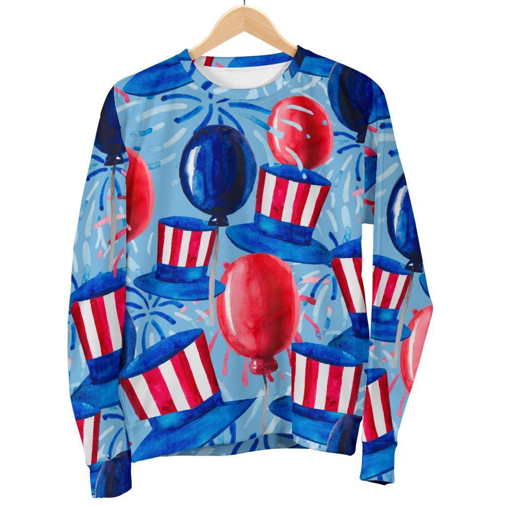 Uncle Sam Balloon Pattern Print Women's Sweatshirt-grizzshop