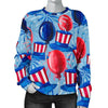 Uncle Sam Balloon Pattern Print Women's Sweatshirt-grizzshop