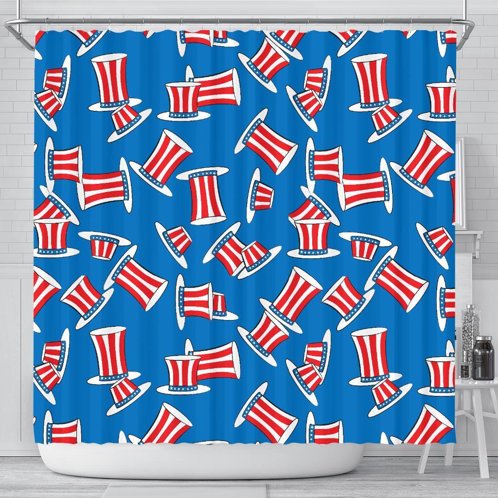 Uncle Sam Pattern Print Bathroom Shower Curtain-grizzshop