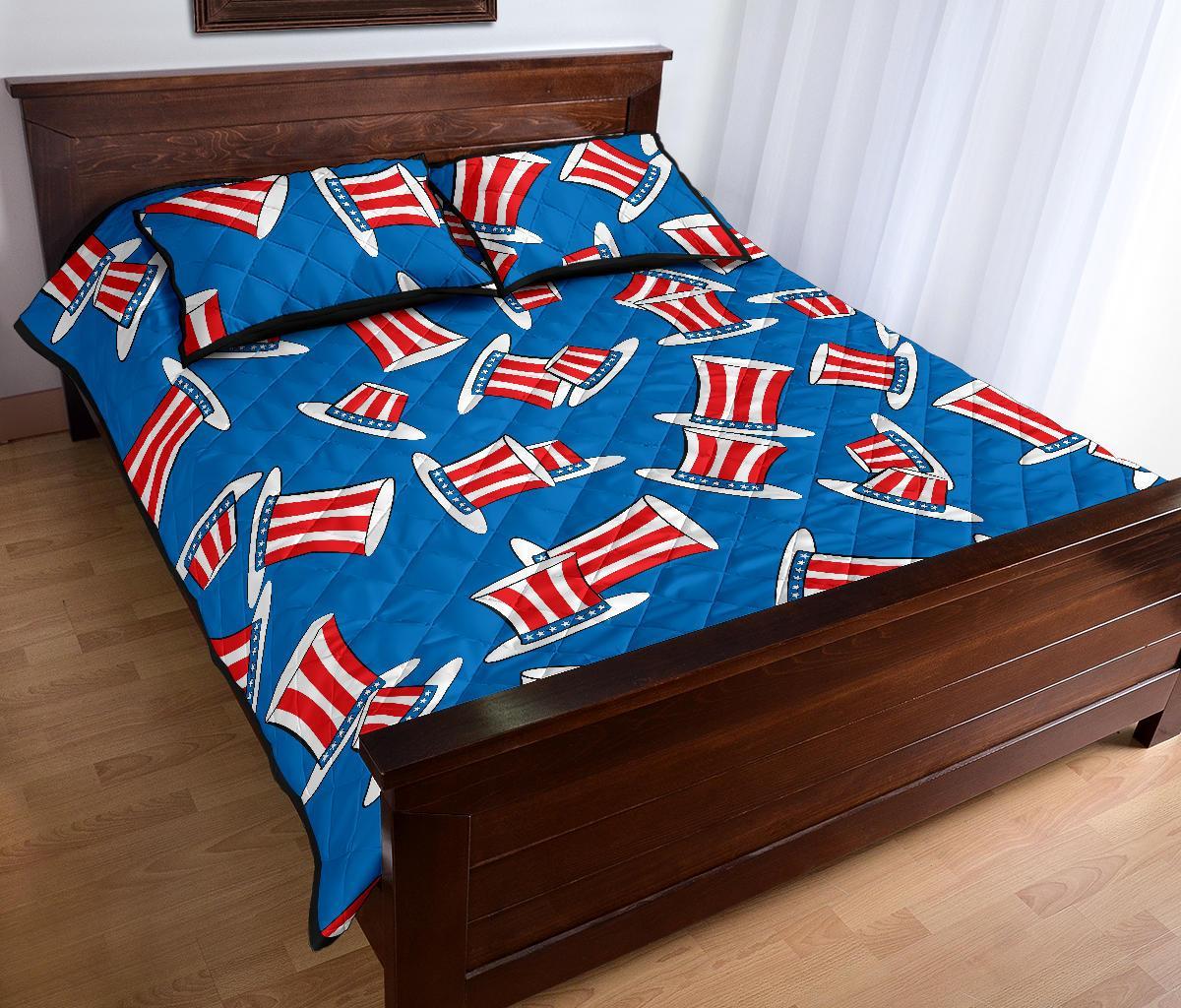 Uncle Sam Pattern Print Bed Set Quilt-grizzshop