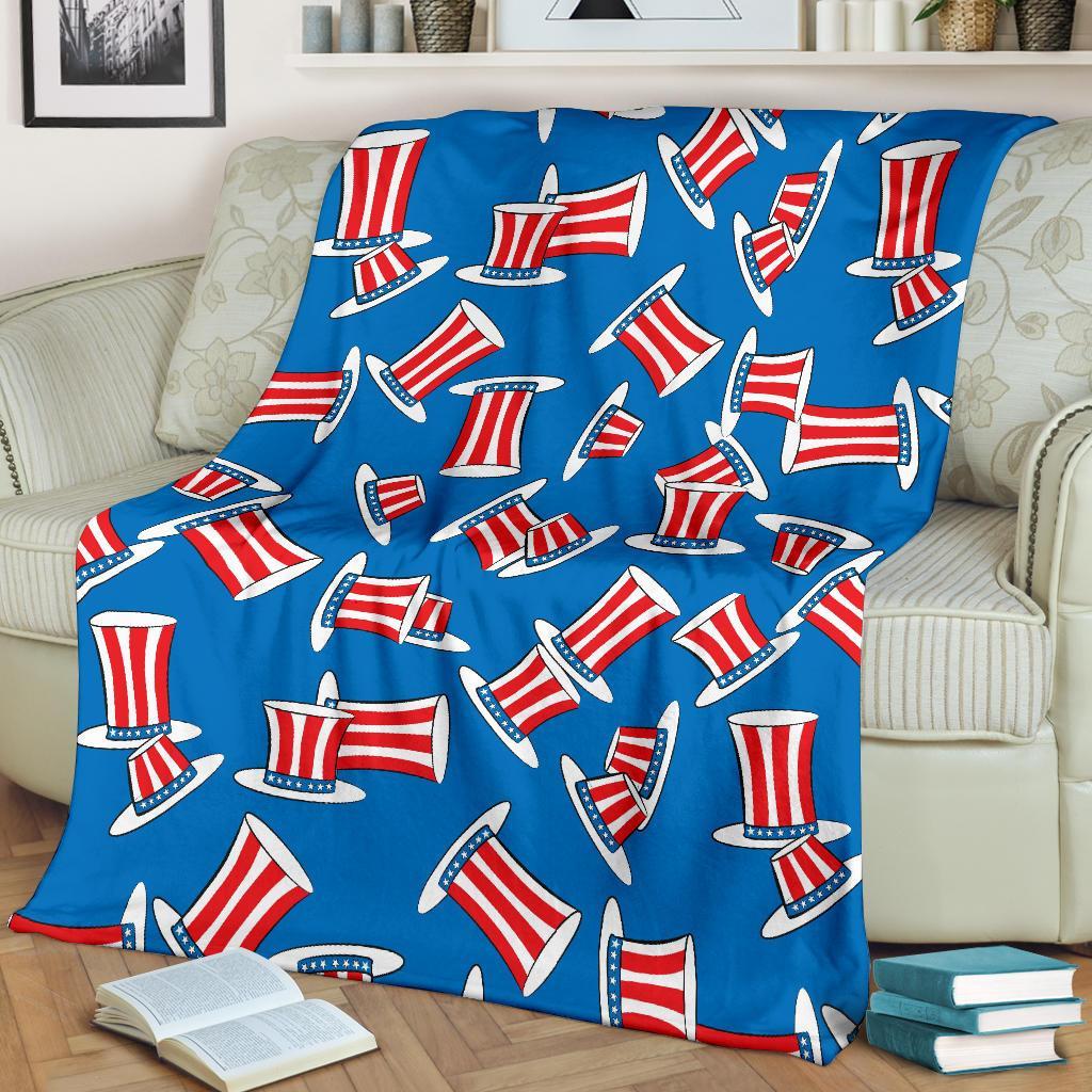 Uncle Sam Pattern Print Blanket-grizzshop