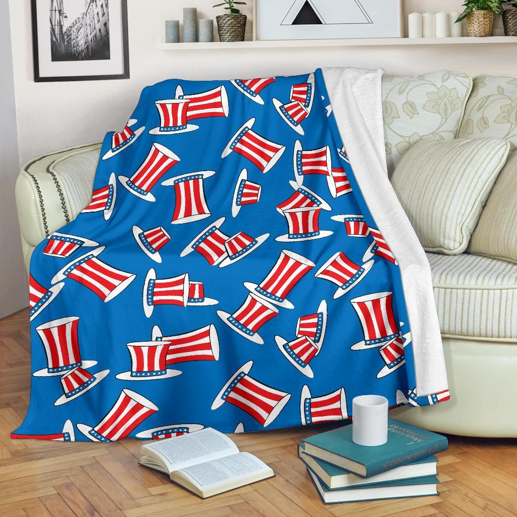 Uncle Sam Pattern Print Blanket-grizzshop