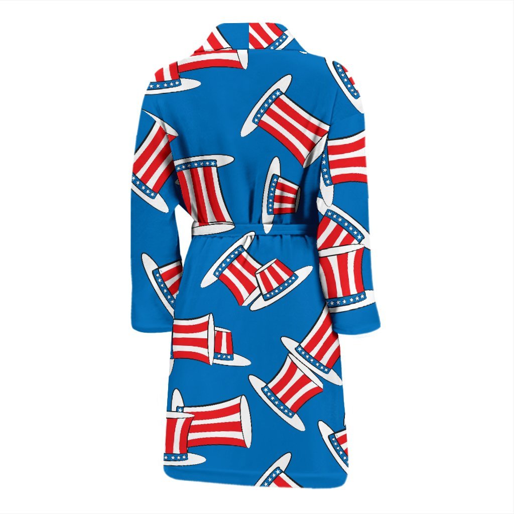 Uncle Sam Pattern Print Men Long Robe-grizzshop