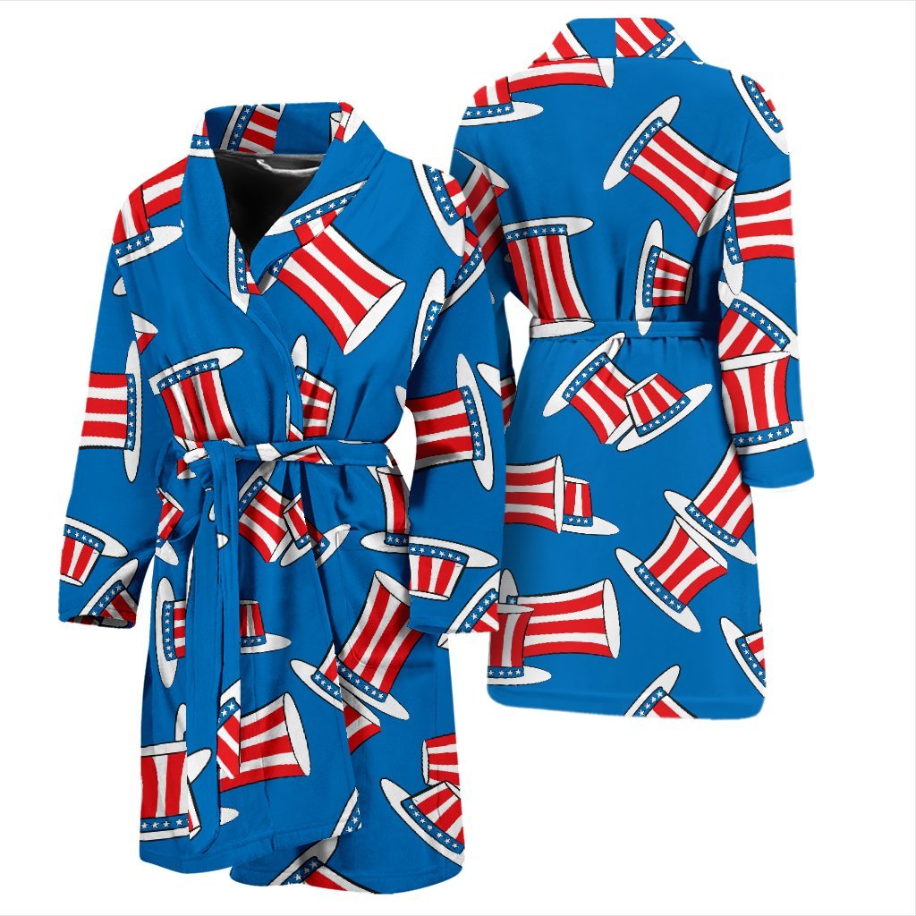 Uncle Sam Pattern Print Men Long Robe-grizzshop