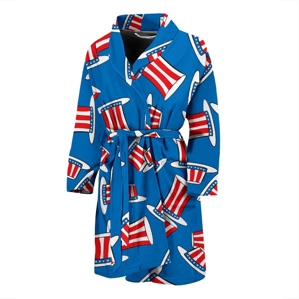 Uncle Sam Pattern Print Men Long Robe-grizzshop