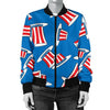 Uncle Sam Pattern Print Women Casual Bomber Jacket-grizzshop