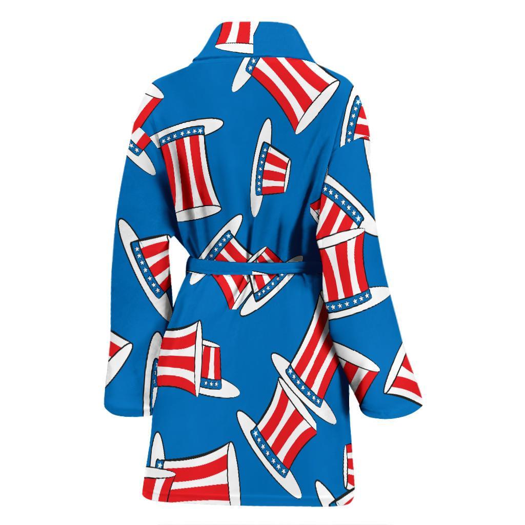 Uncle Sam Pattern Print Women Long Robe-grizzshop