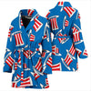 Uncle Sam Pattern Print Women Long Robe-grizzshop