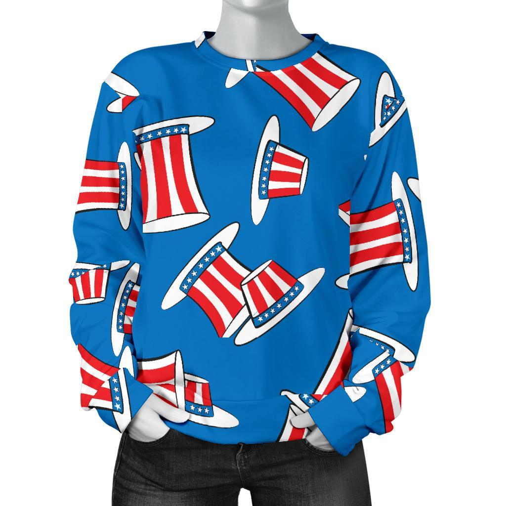 Uncle Sam Pattern Print Women's Sweatshirt-grizzshop