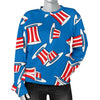 Uncle Sam Pattern Print Women's Sweatshirt-grizzshop