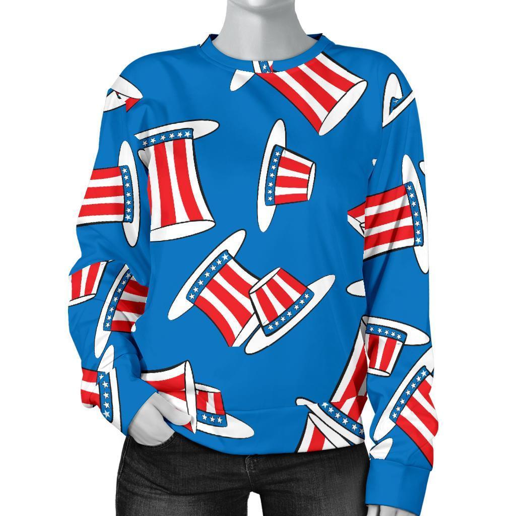 Uncle Sam Pattern Print Women's Sweatshirt-grizzshop