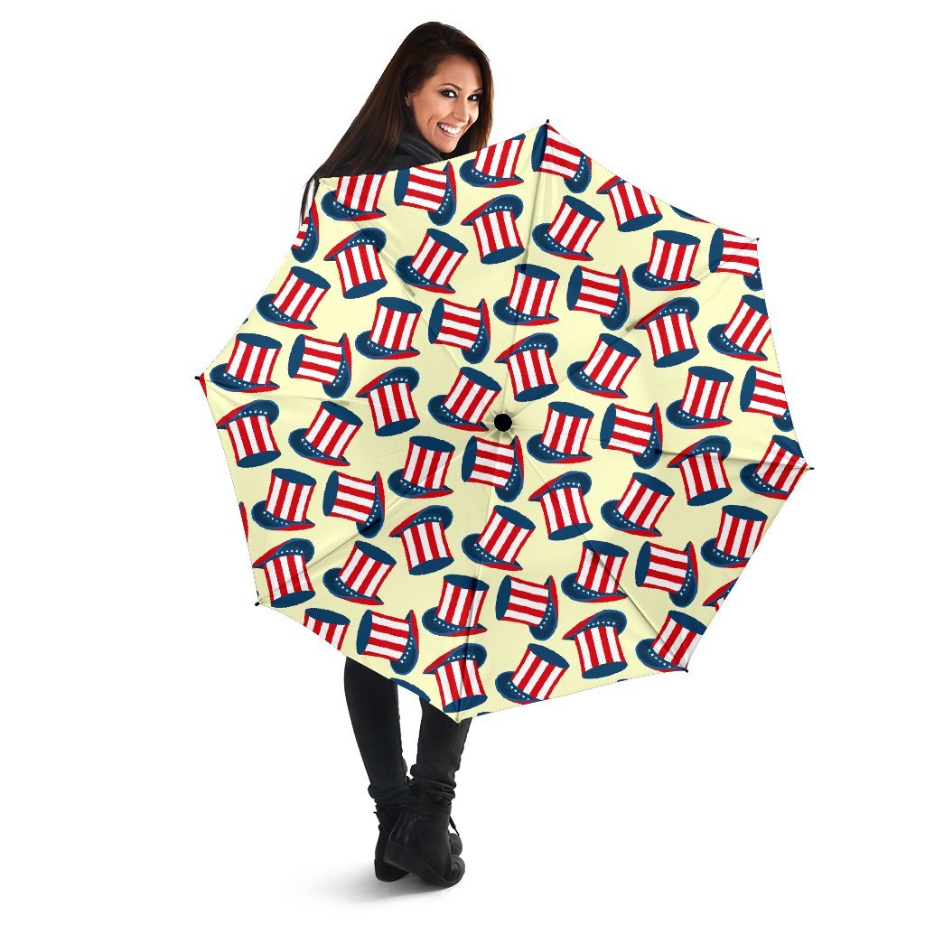 Uncle Sam Print Pattern Automatic Foldable Umbrella-grizzshop