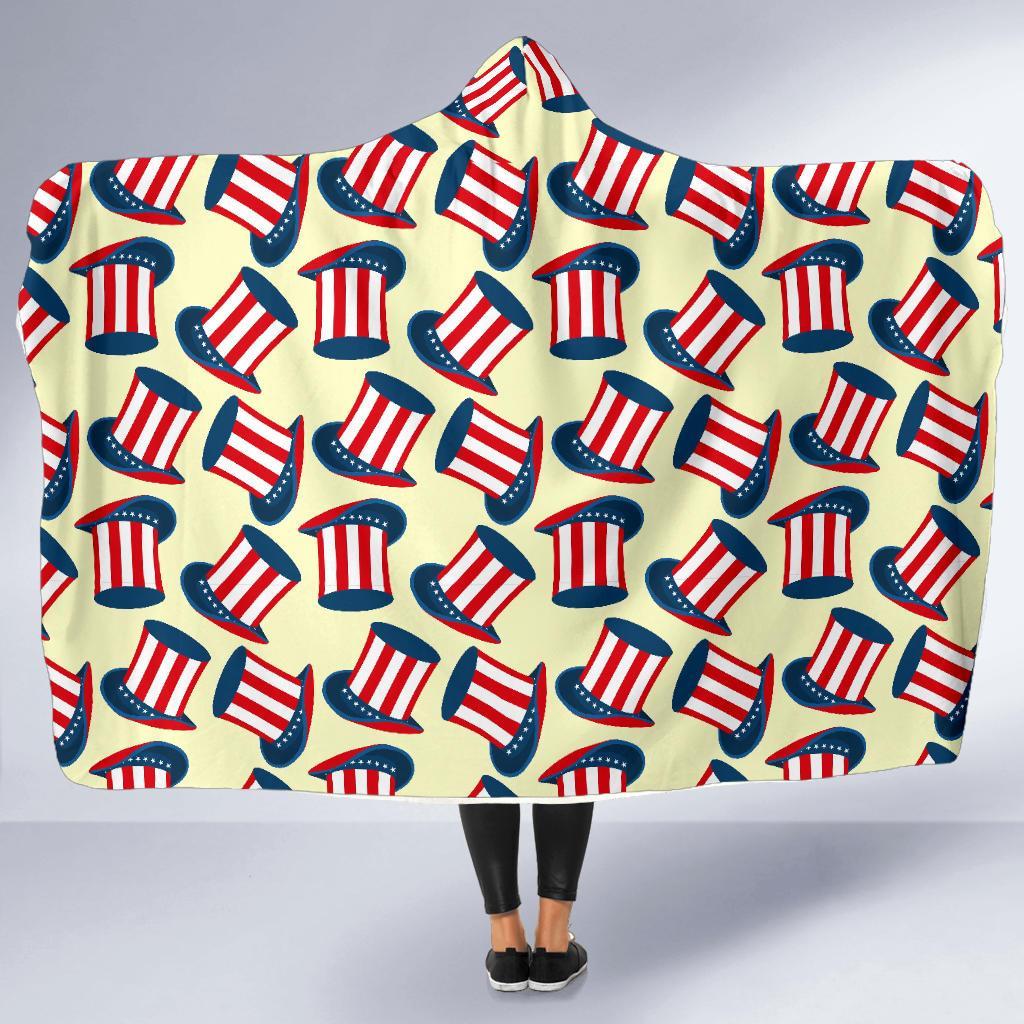 Uncle Sam Print Pattern Hooded Blanket-grizzshop