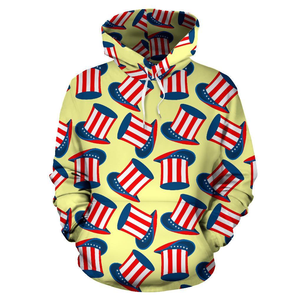 Uncle Sam Print Pattern Men Women Pullover Hoodie-grizzshop