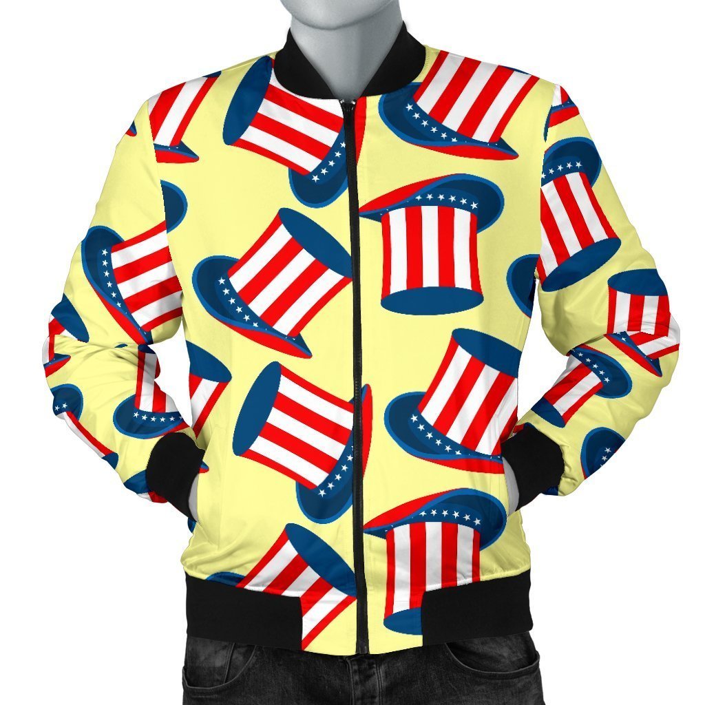 Uncle Sam Print Pattern Men's Bomber Jacket-grizzshop