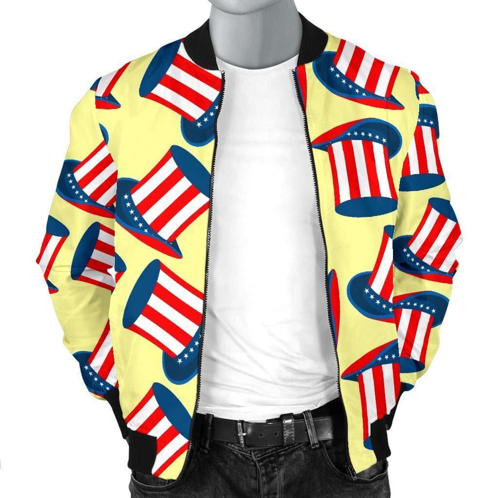 Uncle Sam Print Pattern Men's Bomber Jacket-grizzshop