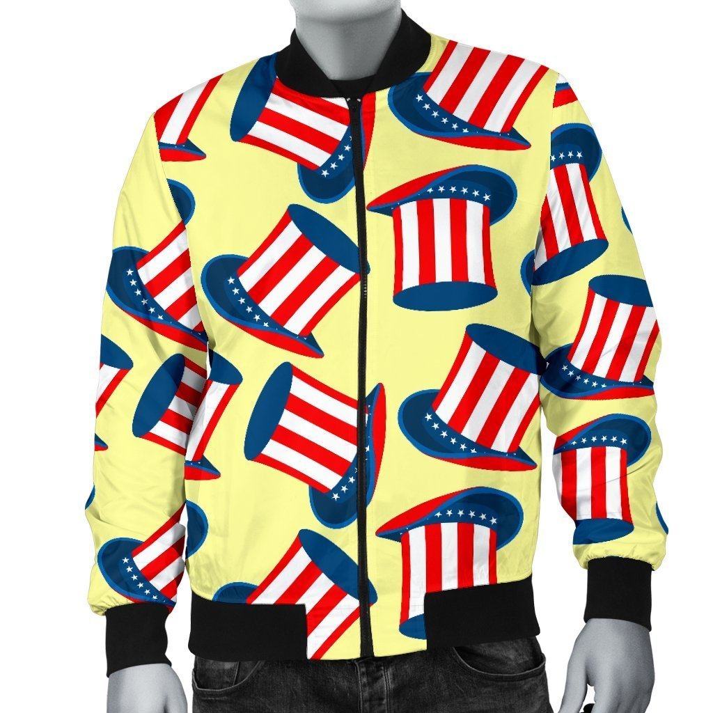 Uncle Sam Print Pattern Men's Bomber Jacket-grizzshop