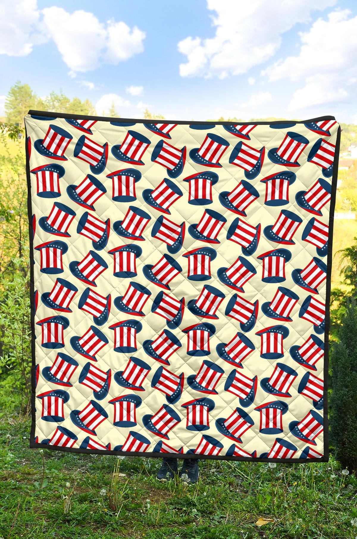 Uncle Sam Print Pattern Quilt-grizzshop