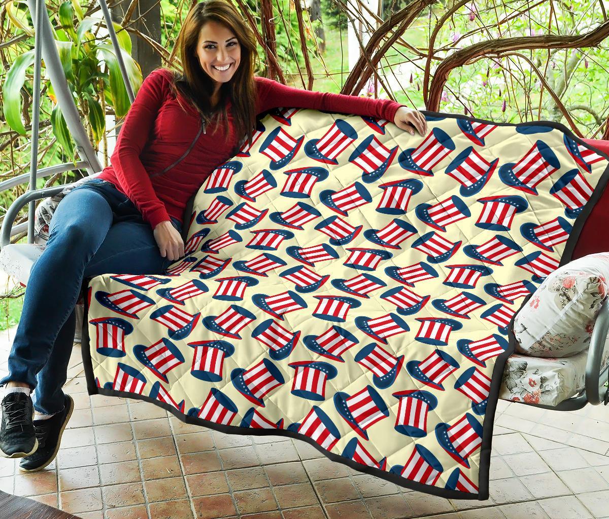 Uncle Sam Print Pattern Quilt-grizzshop