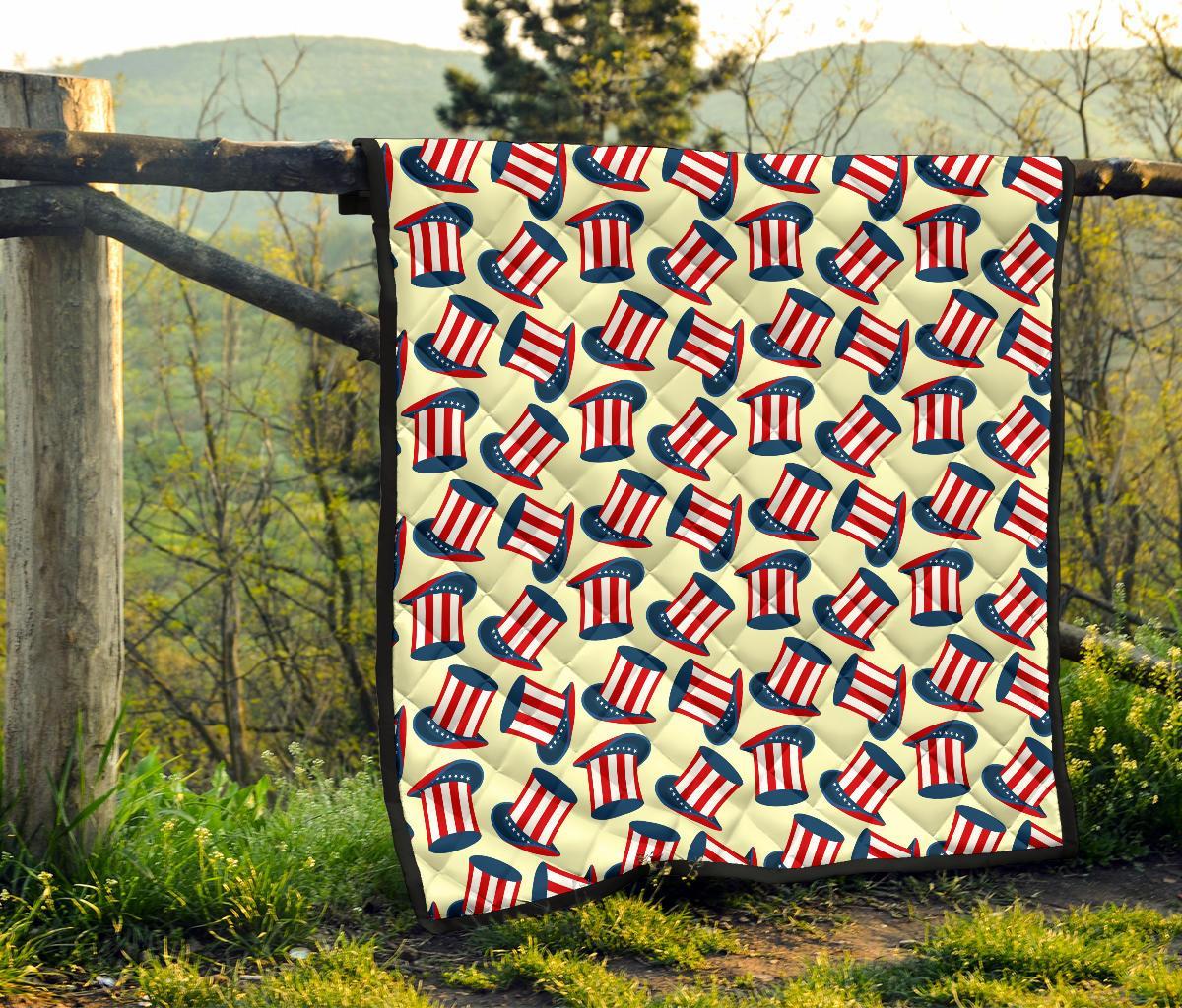 Uncle Sam Print Pattern Quilt-grizzshop