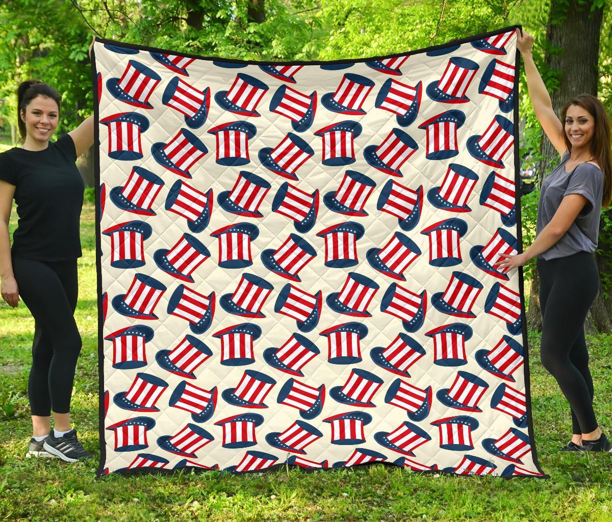 Uncle Sam Print Pattern Quilt-grizzshop