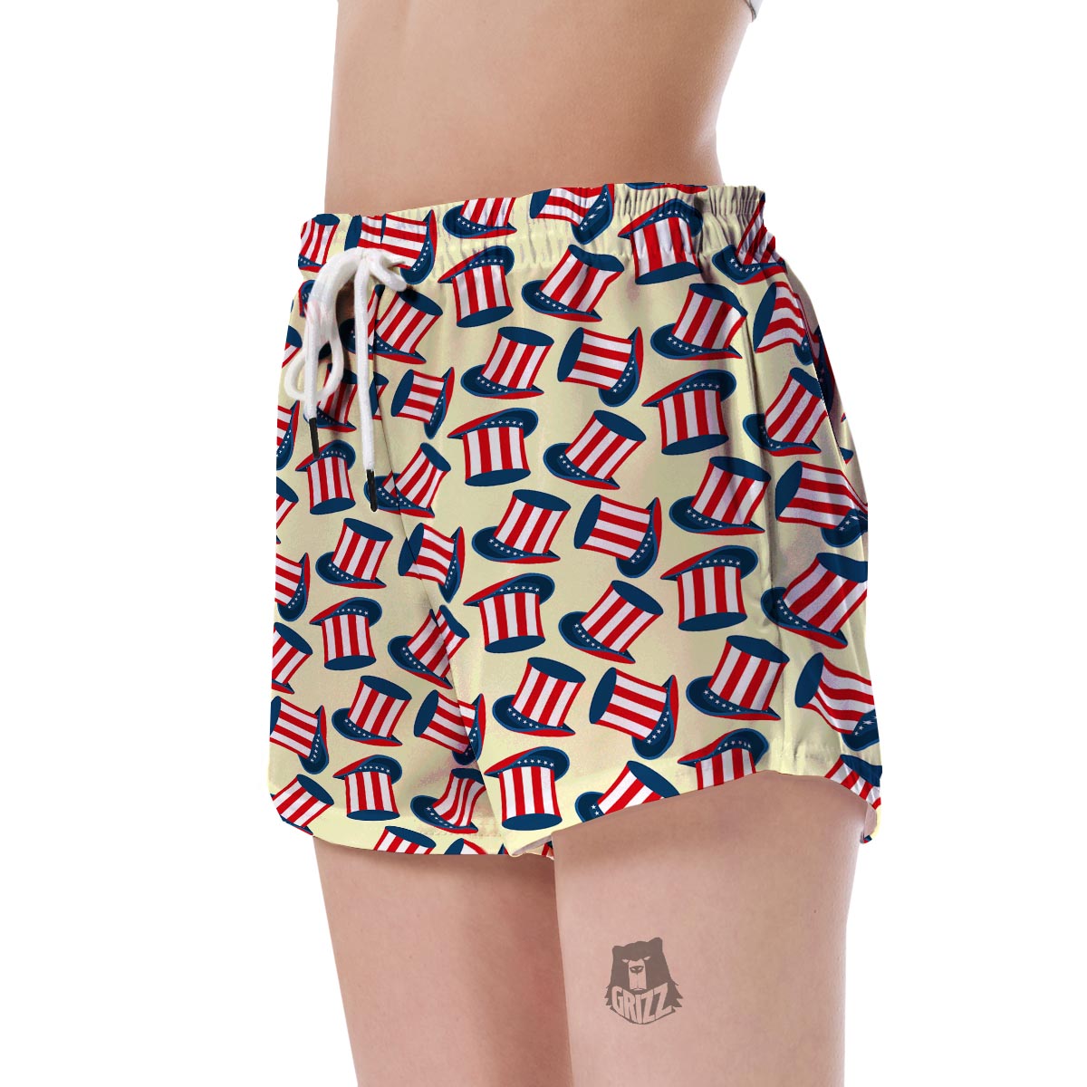 Uncle Sam Print Pattern Women's Shorts-grizzshop