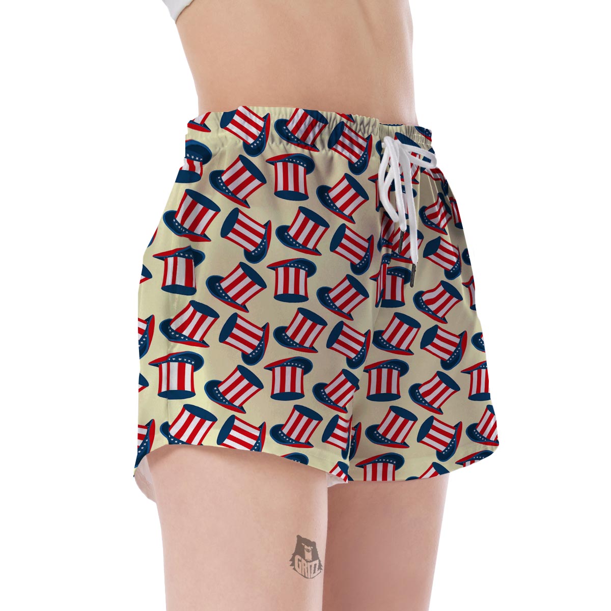 Uncle Sam Print Pattern Women's Shorts-grizzshop
