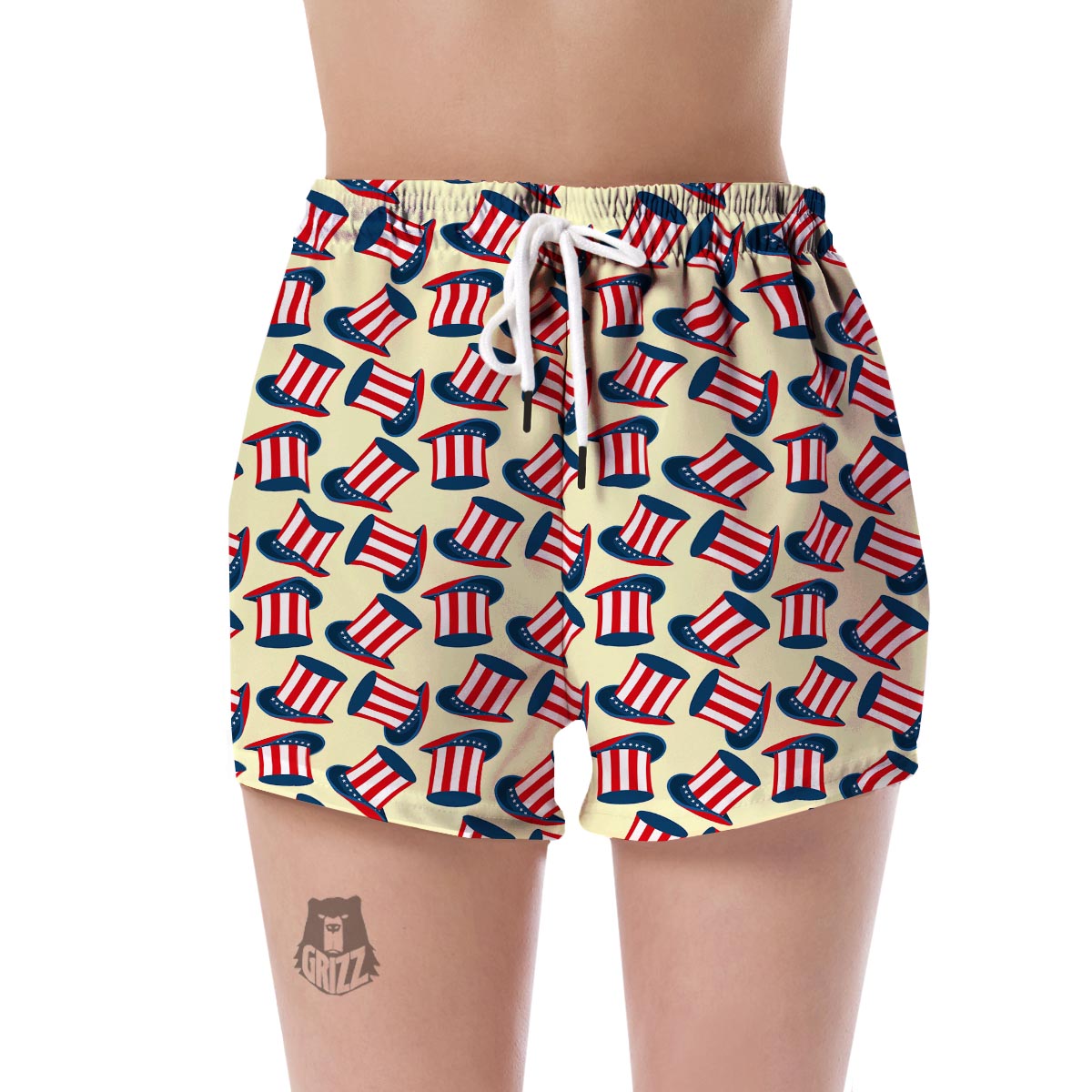 Uncle Sam Print Pattern Women's Shorts-grizzshop