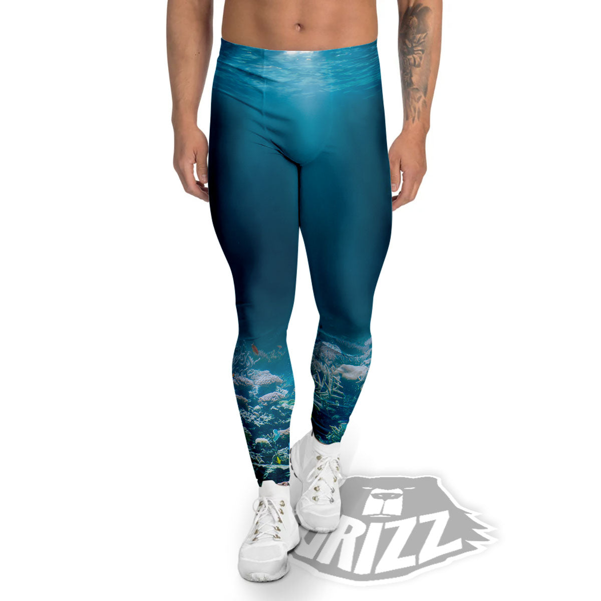 Underwater Ocean Print Men's Leggings-grizzshop