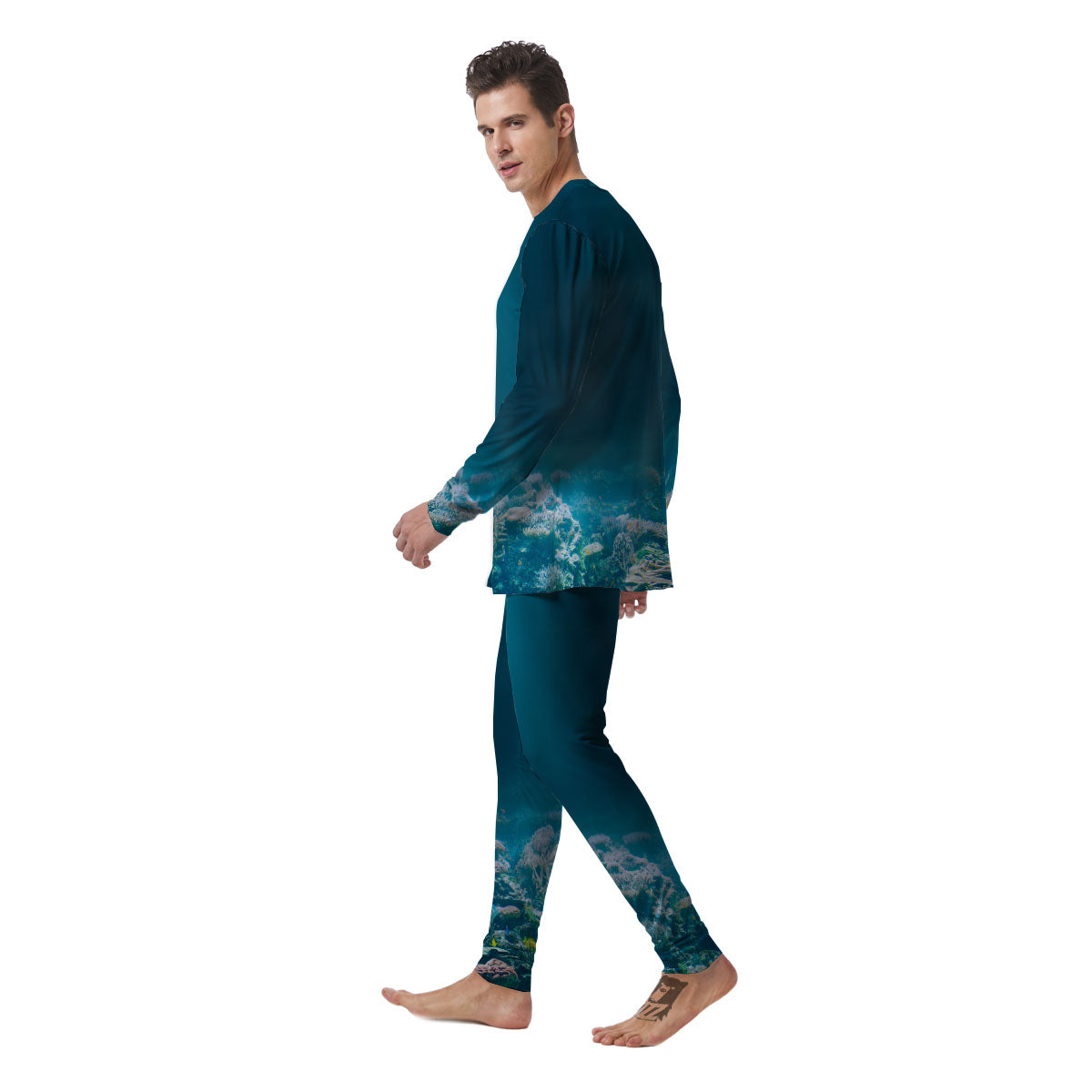 Underwater Ocean Print Men's Pajamas-grizzshop