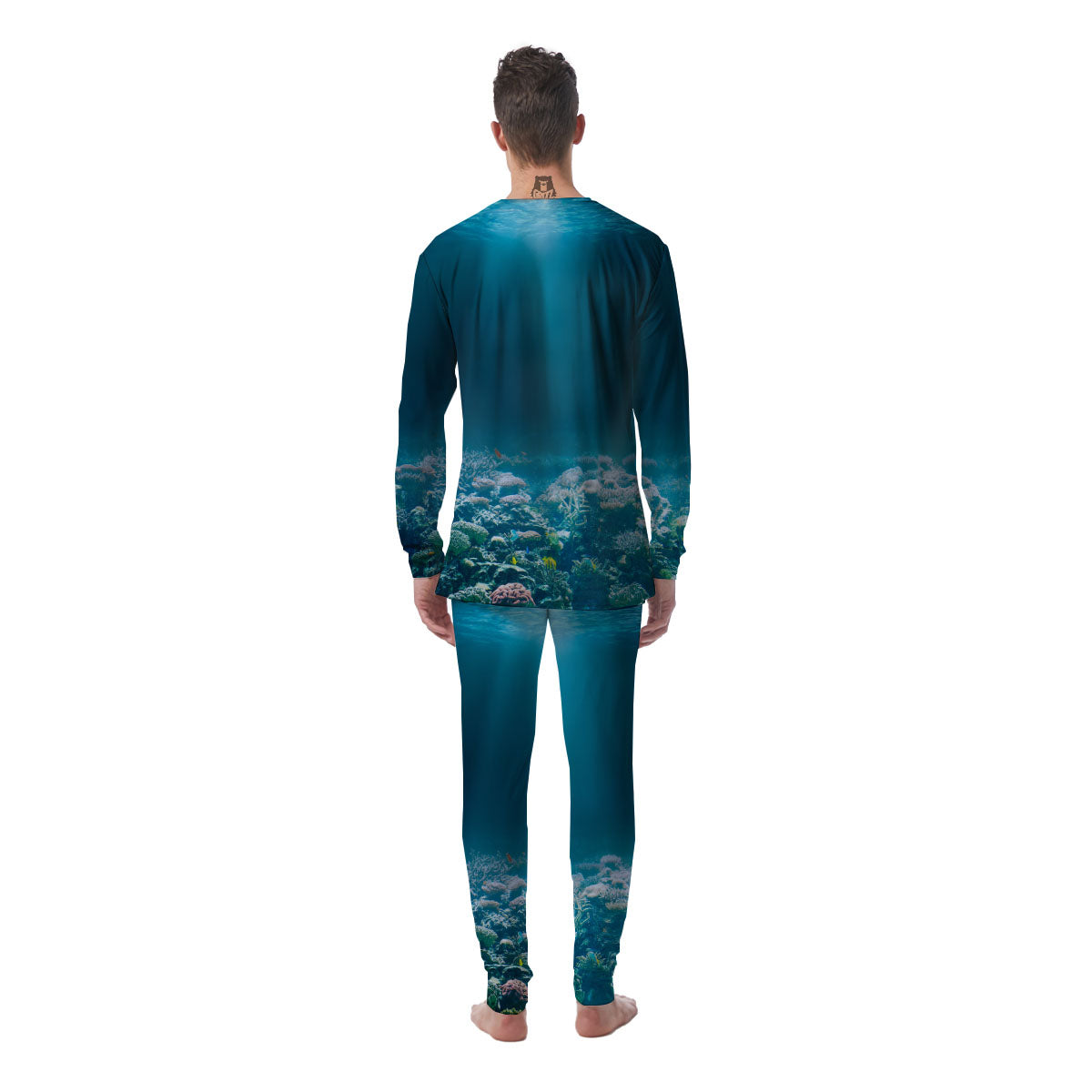 Underwater Ocean Print Men's Pajamas-grizzshop