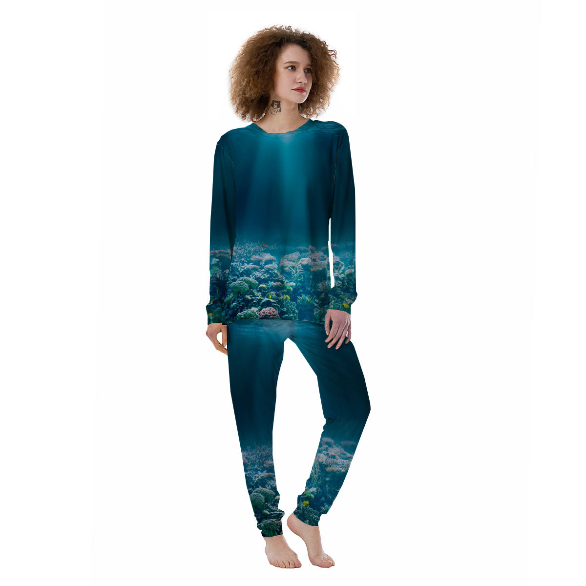 Underwater Ocean Print Women's Pajamas-grizzshop