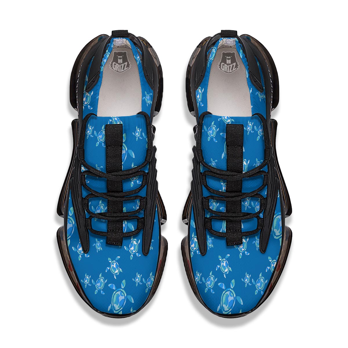 Underwater Sea Turtle Print Pattern Black Gym Shoes-grizzshop